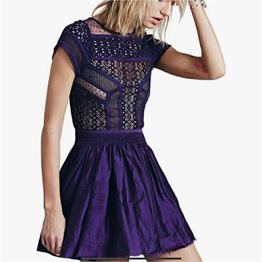 Free People One Purple Lola Dress Victorian